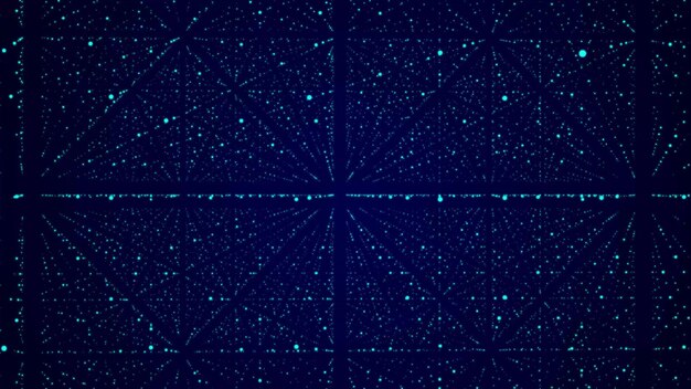 Abstract futuristic infinite flow of scientific data Network structure of an array of points Outer space background Big data visualization 3D rendering