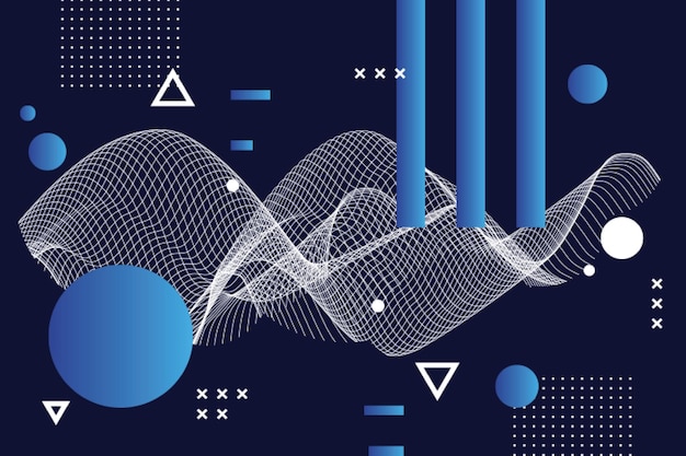 Abstract Geometric Wave Pattern Background