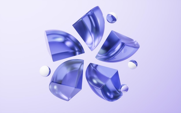 Abstract glass geometry background 3d rendering