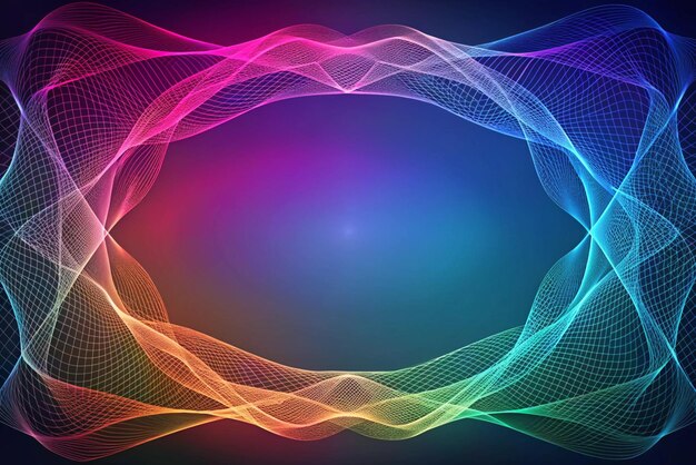 Abstract Gradient Multicolor Lines Network In Abstract Shape Background