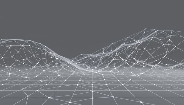 Abstract grey background with a white network grid