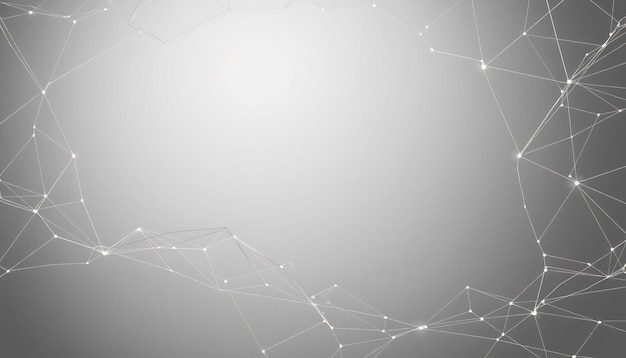 Abstract grey background with white glowing lines and dots forming a network