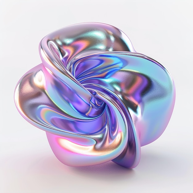 Abstract iridescent shape 3d render isolated on white background center of frame center of canvas no shadow or text style raw Job ID 162b3b8e33924f93b8dc4f0522784896