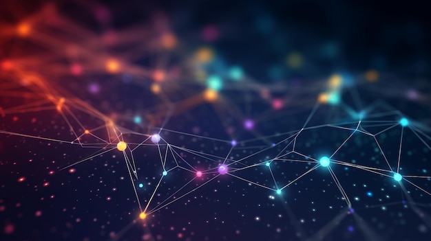 Abstract lines and dots connect the background AI generative