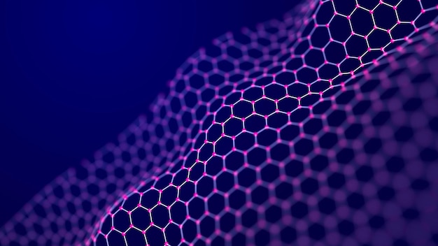 abstract polygonal space low poly 3d wire artificial intelligence 3d rendering