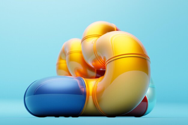 abstract shape against blue background 3d illustration smooth shape 3d rendering