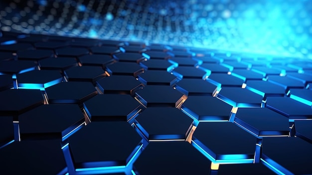 abstract technological hexagonal background digital technology network background illustration futuristic point wave
