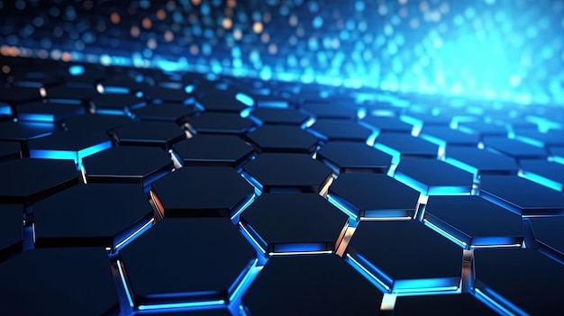 abstract technological hexagonal background digital technology network background illustration futuristic point wave