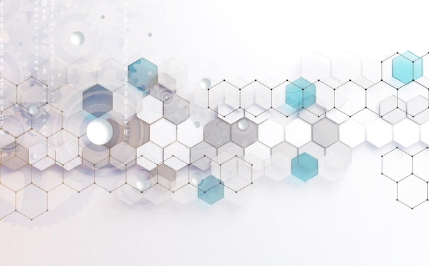 Abstract technology and digital hi tech hexagons backdrop
