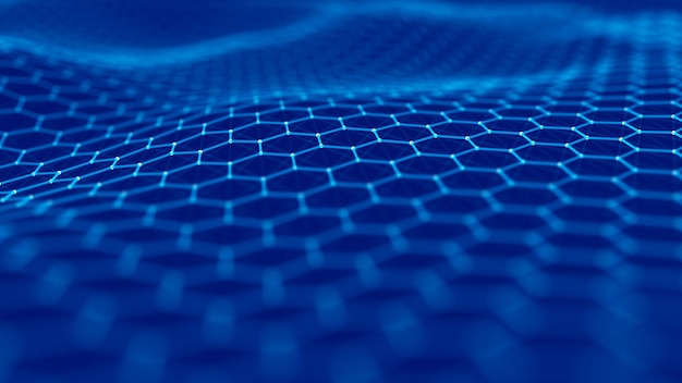 abstract technology background big data visualization futuristic hexagon background artificial intelligence 3d rendering
