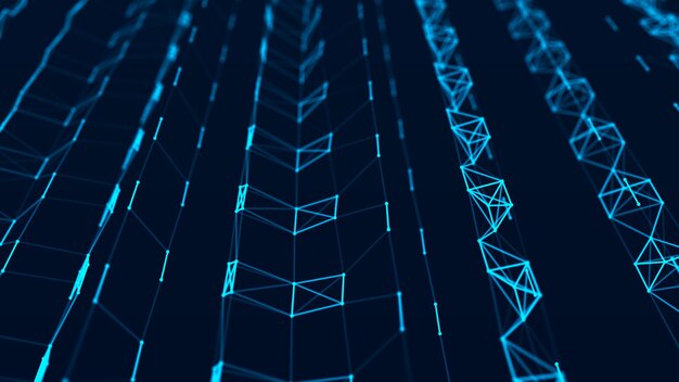 Abstract technology background Network connection structure Big data digital background 3d rendering