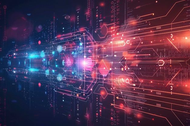 abstract technology communication concept vector background generative ai