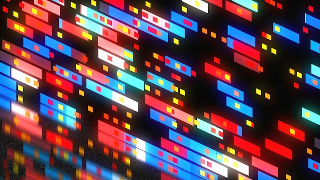 Abstract technology with many rectangles background surface with reflection 3d render background computer generating