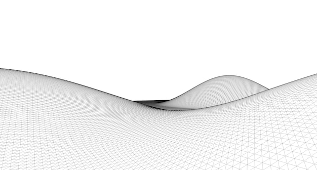 Abstract terrain wireframe landscape background.