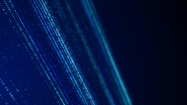 Abstract vanishing texture The concept of data movement by binary code Halftone with noise effect and dots Matrix background on screen Futuristic pattern 3D rendering
