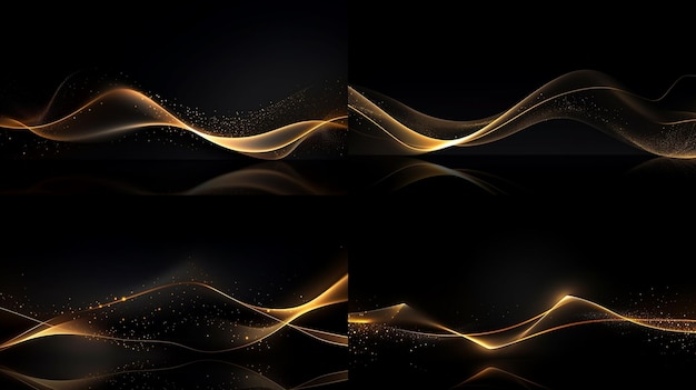 Abstract wave motion pattern on dark blue background wallpaper for digital technology AI Generated