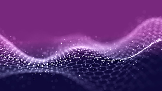 Abstract wave of musical sounds Smooth information transfer 3D