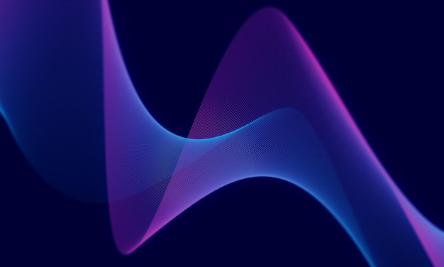 Abstract wave technology background with blue light smooth and flow