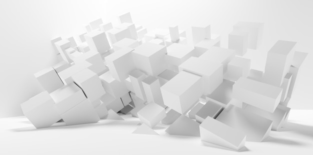 Abstract white cubes background