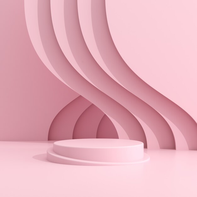 Abstrakti mallinnus geometrisestä korokkeesta minimalistiseen tyyliin.