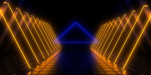 abstrakti neonvaloilla. kuvitus