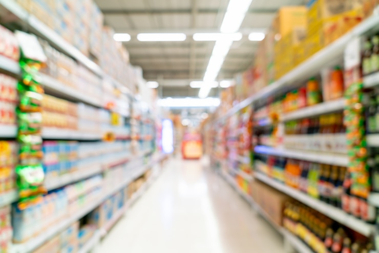 Kuva abstrakti sumennus supermarketissa