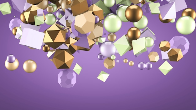 Abstrakti tausta elementeillä. 3d-kuvitus, 3d-renderöidä.