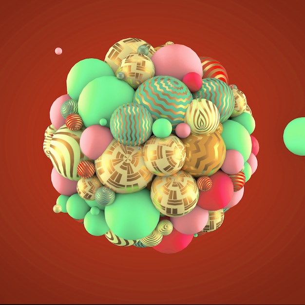 Abstrakti tausta elementeillä. 3d-kuvitus, 3d-renderöidä.