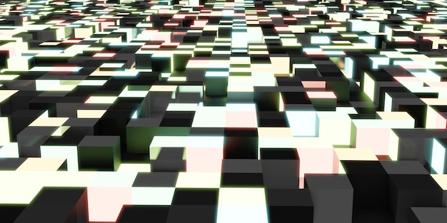 Abstrakti tausta Teknologia valotikku Neonvalo 3D-kuvitus