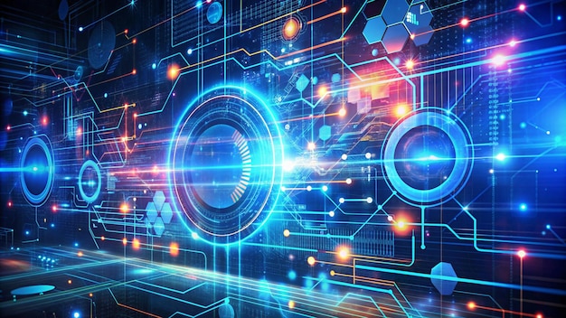 Abstrakti tekninen tausta Futuristinen tekniikan käyttöliittymä