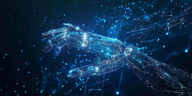 Advanced Robotic Hand in a Futuristic Network