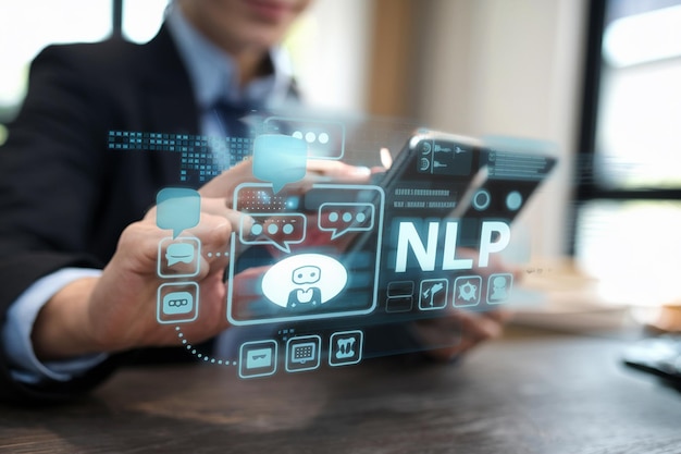 AI chatbot Programmer using artificial intelligence for software development inside office Virtual