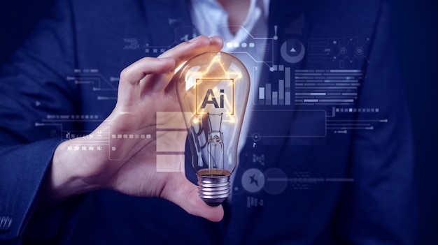 AI concept of smart robot conversation bot artificial intelligence open for chat customers