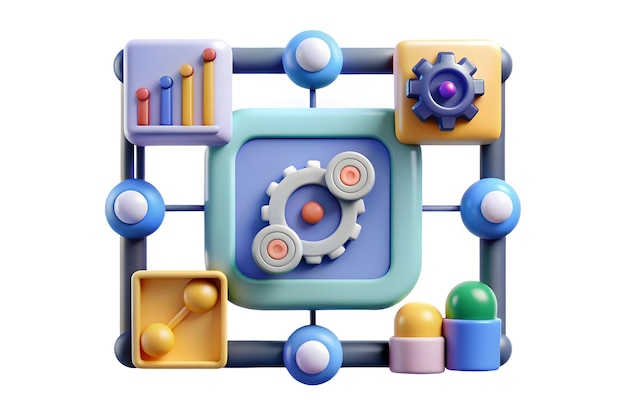 AI Machine Learning with Financial Graph Optimizing Financial Strategies Conceptual Vector Illustr