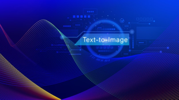 Ai tech Text to image virtual graphic with AI Artificial Intelligence using command prompt for generates something Futuristic technology transformation