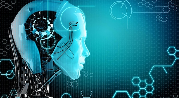 Ai wallpaper Artificial intelligence robot background