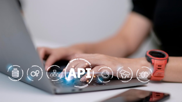 API Application Programming Interface Software development tool Business modern technology internet and networking concept