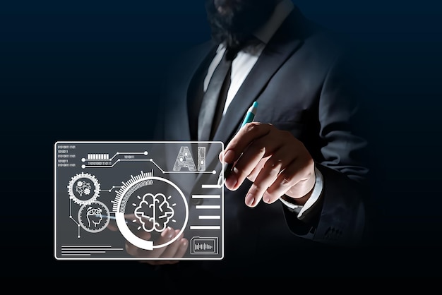 artificial intelligence AI artificial things brain circuit Customer service data engineering and artificial intelligence AI prompt assignment technology AI chatbot and business intelligence
