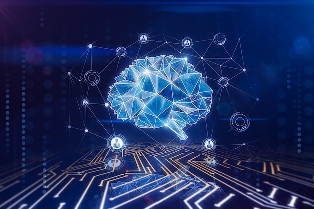 Artificial intelligence and cyberspace concept