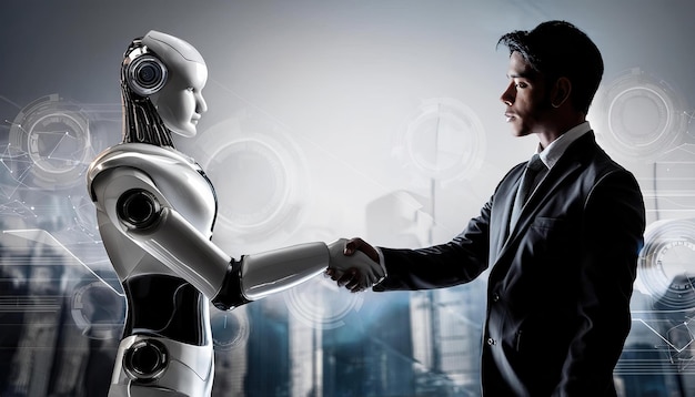 Artificial intelligence and robotics Perfect for illustrating futuristic business scenarios