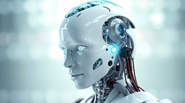 artificial intelligence in humanoid heads clever robotic chatbots and generative ai