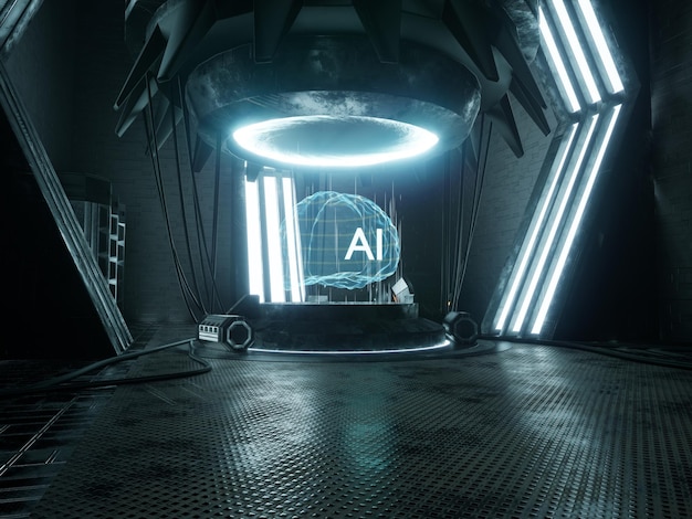 Artificial intelligence progress, futuristic concept brain in the coding process, neural network. Machine deep learning with cloud computing dataset, internet of things. 3d render animation.