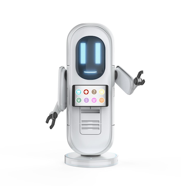 Assistant robot with digital screen at hospital