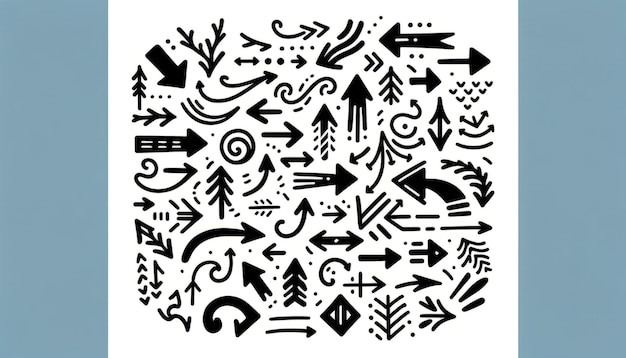 Assorted Arrows in a Dynamic Design Illustration