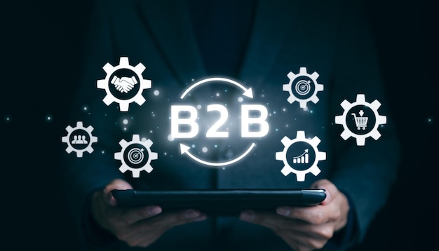 B2B Marketing Concept Business to Business ecommerce institutional sales Business Company Commerce Technology digital Marketing supply chain business action plan Strategy Sales optimization