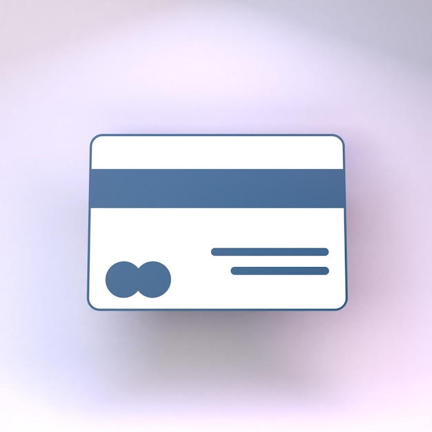 Bank card icon 3d render