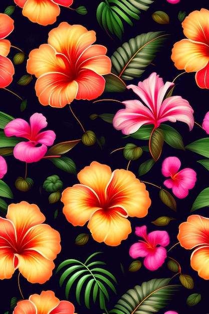 Beautiful abstract artificial flower pattern design, Generative AI