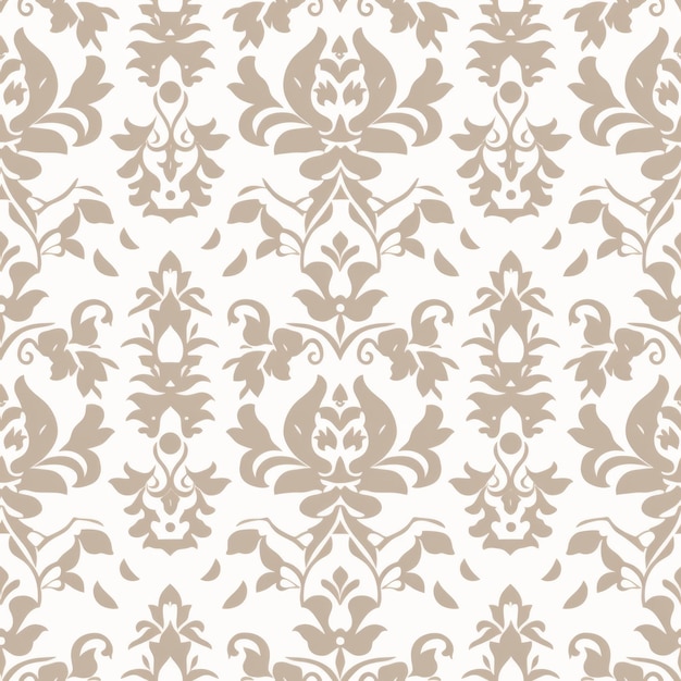 Beige Floral Pattern With Flemish Baroque Influence