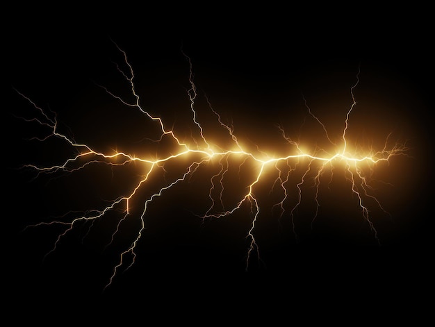 Beige lightning isolated on a black background vector illustration glowing beige electric flash thun