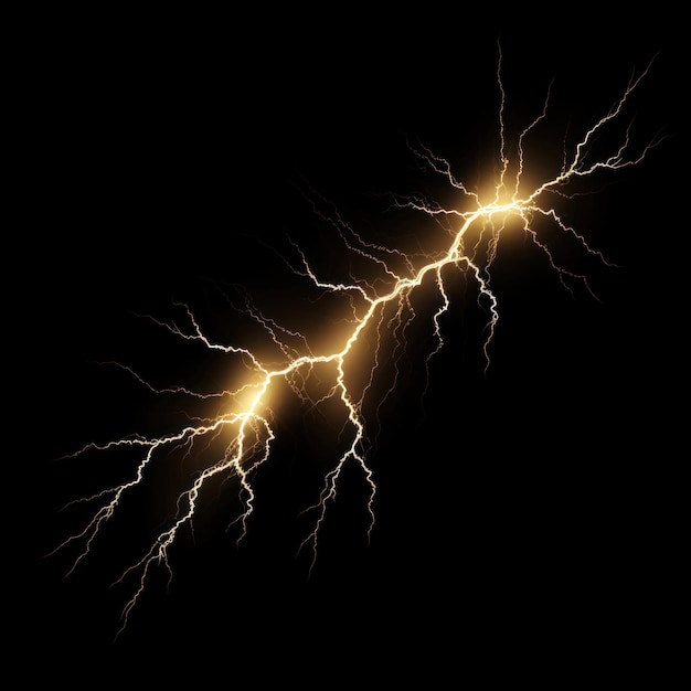Beige lightning isolated on a black background vector illustration glowing beige electric flash thun